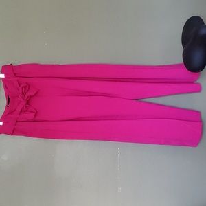 NY&CO Womans Pink Paper Bag Dress Slacks, Size Large